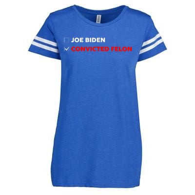 Joe Biden Vs Convicted Felon Funny Ballot Paper Voting Humor Enza Ladies Jersey Football T-Shirt