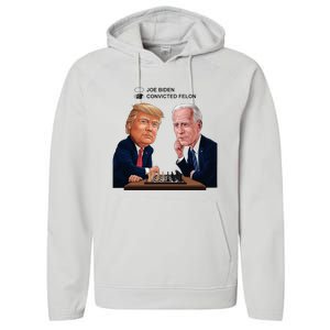 Joe Biden Vs Convicted Felon Funny Ballot Paper Voting Humor Performance Fleece Hoodie