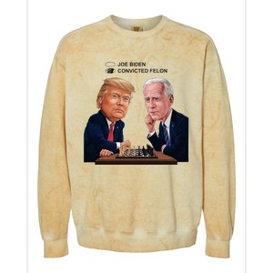 Joe Biden Vs Convicted Felon Funny Ballot Paper Voting Humor Colorblast Crewneck Sweatshirt