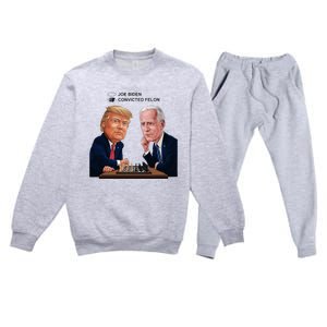 Joe Biden Vs Convicted Felon Funny Ballot Paper Voting Humor Premium Crewneck Sweatsuit Set