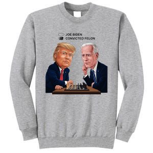 Joe Biden Vs Convicted Felon Funny Ballot Paper Voting Humor Tall Sweatshirt