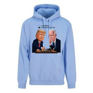 Joe Biden Vs Convicted Felon Funny Ballot Paper Voting Humor Unisex Surf Hoodie