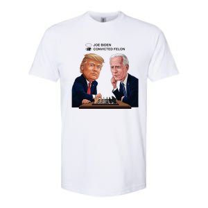 Joe Biden Vs Convicted Felon Funny Ballot Paper Voting Humor Softstyle CVC T-Shirt