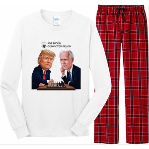 Joe Biden Vs Convicted Felon Funny Ballot Paper Voting Humor Long Sleeve Pajama Set