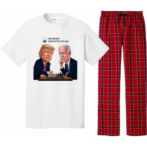 Joe Biden Vs Convicted Felon Funny Ballot Paper Voting Humor Pajama Set