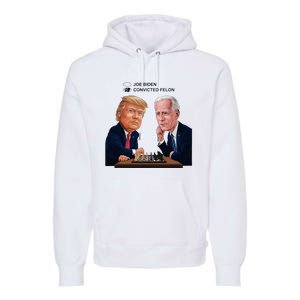 Joe Biden Vs Convicted Felon Funny Ballot Paper Voting Humor Premium Hoodie