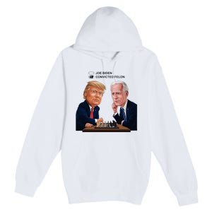 Joe Biden Vs Convicted Felon Funny Ballot Paper Voting Humor Premium Pullover Hoodie