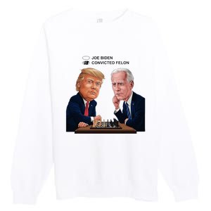 Joe Biden Vs Convicted Felon Funny Ballot Paper Voting Humor Premium Crewneck Sweatshirt