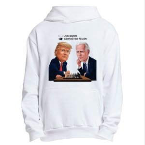 Joe Biden Vs Convicted Felon Funny Ballot Paper Voting Humor Urban Pullover Hoodie