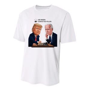 Joe Biden Vs Convicted Felon Funny Ballot Paper Voting Humor Performance Sprint T-Shirt