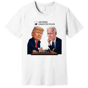 Joe Biden Vs Convicted Felon Funny Ballot Paper Voting Humor Premium T-Shirt