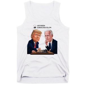 Joe Biden Vs Convicted Felon Funny Ballot Paper Voting Humor Tank Top