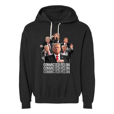 Joe Biden Vs Convicted Felon Funny Ballot Paper Voting Garment-Dyed Fleece Hoodie