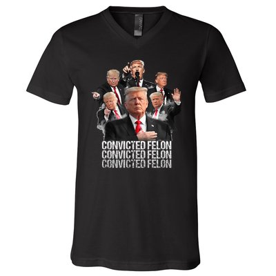 Joe Biden Vs Convicted Felon Funny Ballot Paper Voting V-Neck T-Shirt