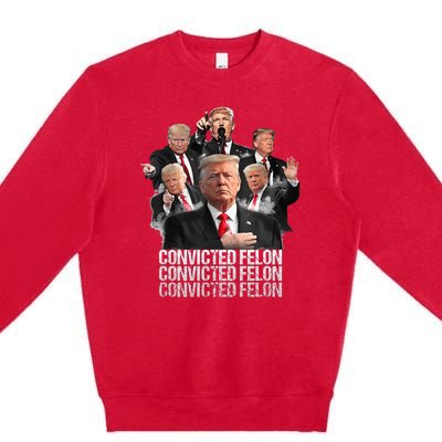 Joe Biden Vs Convicted Felon Funny Ballot Paper Voting Premium Crewneck Sweatshirt