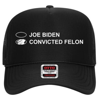 Joe Biden Vs Convicted Felon Funny Ballot Paper Voting Humor High Crown Mesh Back Trucker Hat