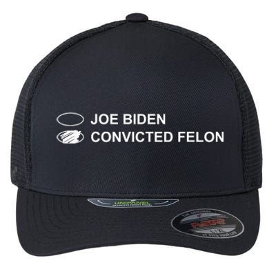 Joe Biden Vs Convicted Felon Funny Ballot Paper Voting Humor Flexfit Unipanel Trucker Cap