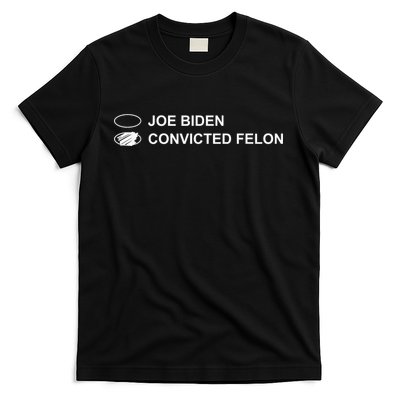 Joe Biden Vs Convicted Felon Funny Ballot Paper Voting Humor T-Shirt