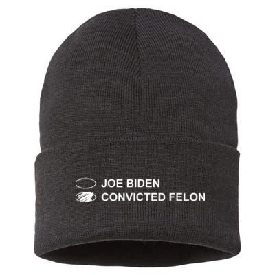 Joe Biden Vs Convicted Felon Funny Ballot Paper Voting Humor Sustainable Knit Beanie