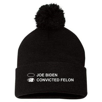 Joe Biden Vs Convicted Felon Funny Ballot Paper Voting Humor Pom Pom 12in Knit Beanie