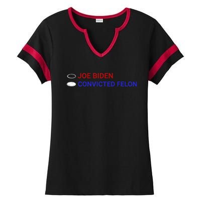 Joe Biden Vs Convicted Felon Ballot Paper Voting For Trump Ladies Halftime Notch Neck Tee