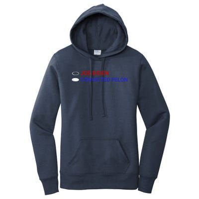 Joe Biden Vs Convicted Felon Ballot Paper Voting For Trump Women's Pullover Hoodie