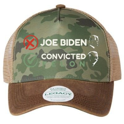 Joe Biden Vs Convicted Felon Trump Ballot Paper Voting 2024 Legacy Tie Dye Trucker Hat