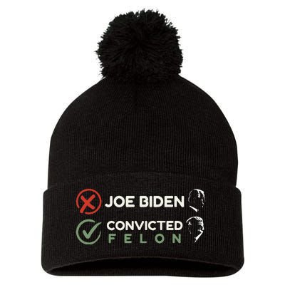 Joe Biden Vs Convicted Felon Trump Ballot Paper Voting 2024 Pom Pom 12in Knit Beanie