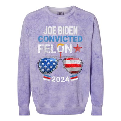 Joe Biden Vs Convicted Felon Colorblast Crewneck Sweatshirt