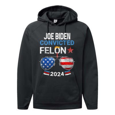 Joe Biden Vs Convicted Felon Performance Fleece Hoodie