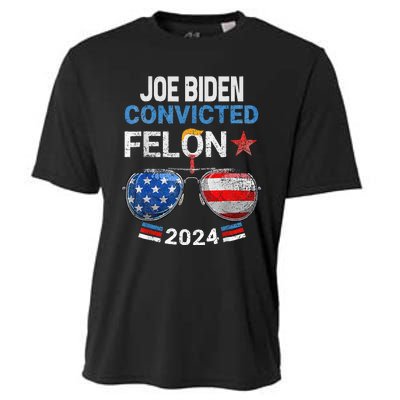 Joe Biden Vs Convicted Felon Cooling Performance Crew T-Shirt