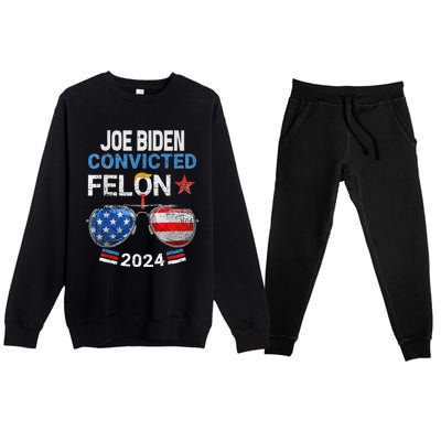 Joe Biden Vs Convicted Felon Premium Crewneck Sweatsuit Set