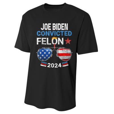 Joe Biden Vs Convicted Felon Performance Sprint T-Shirt