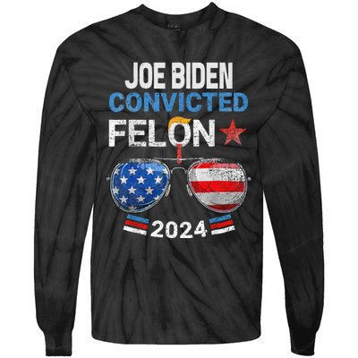 Joe Biden Vs Convicted Felon Tie-Dye Long Sleeve Shirt