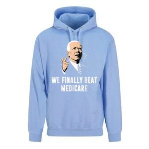 Joe Biden We Finally Beat Medicare Funny Anti Biden Unisex Surf Hoodie