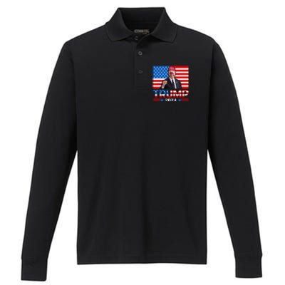 Joe Biden Wearing A Trump Hat Meme 2024 Election Vote Trump Performance Long Sleeve Polo