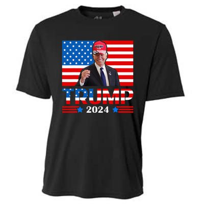 Joe Biden Wearing A Trump Hat Meme 2024 Election Vote Trump Cooling Performance Crew T-Shirt