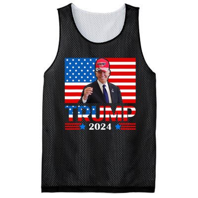 Joe Biden Wearing A Trump Hat Meme 2024 Election Vote Trump Mesh Reversible Basketball Jersey Tank