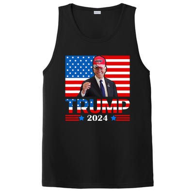 Joe Biden Wearing A Trump Hat Meme 2024 Election Vote Trump PosiCharge Competitor Tank