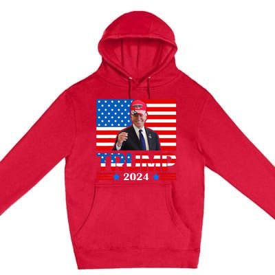 Joe Biden Wearing A Trump Hat Meme 2024 Election Vote Trump Premium Pullover Hoodie