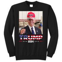 Joe Biden Wearing A Trump Hat Sweatshirt