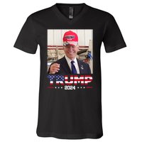 Joe Biden Wearing A Trump Hat V-Neck T-Shirt