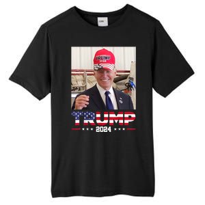 Joe Biden Wearing A Trump Hat Tall Fusion ChromaSoft Performance T-Shirt