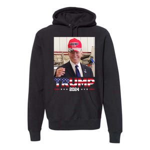 Joe Biden Wearing A Trump Hat Premium Hoodie