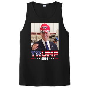 Joe Biden Wearing A Trump Hat PosiCharge Competitor Tank