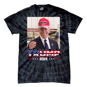 Joe Biden Wearing A Trump Hat Tie-Dye T-Shirt