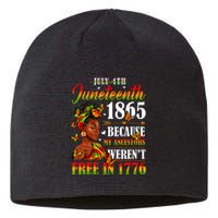 Juneteenth Black Wo Because My Ancestor Weren't Free 1776 Sustainable Beanie