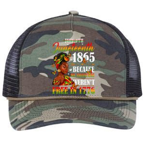 Juneteenth Black Wo Because My Ancestor Weren't Free 1776 Retro Rope Trucker Hat Cap