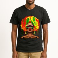 Juneteenth Black Wo Afro Hair Pop Art Black History Tall T-Shirt