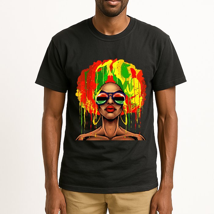 Juneteenth Black Wo Afro Hair Pop Art Black History Tall T-Shirt